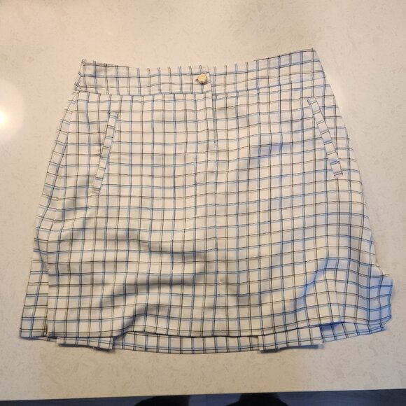 Izod XFG Skort Tennis Golf Active Outdoor Lined Pockets White Black Check Sz 4 - Picture 2 of 11